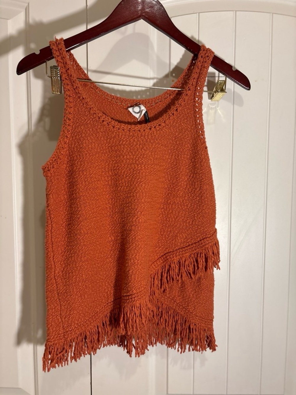 Vintage Anthropology Akemi + Kin Crochet tank top with fringe
